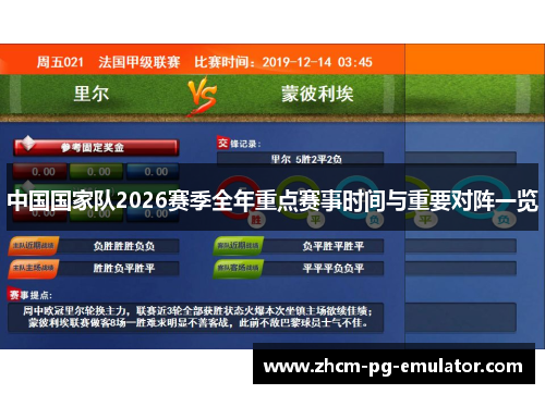 中国国家队2026赛季全年重点赛事时间与重要对阵一览